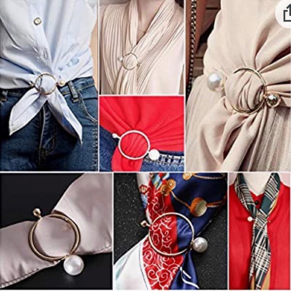 (3PCS $18) Simple classic round pearls Scarf ring. - Picture 13 of 13